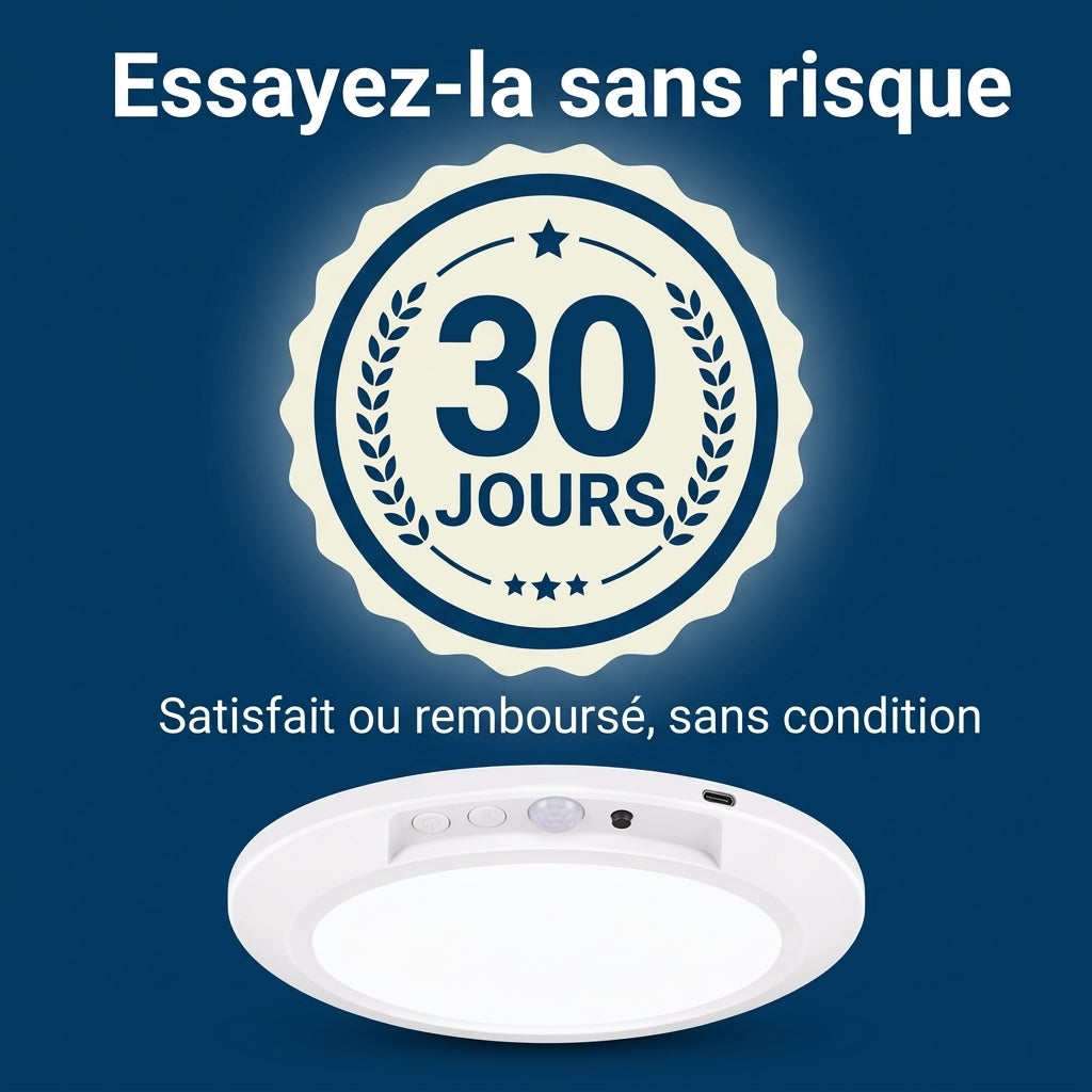 Lumina® — Lampe de Plafond Magnétique Rechargeable à Détecteur