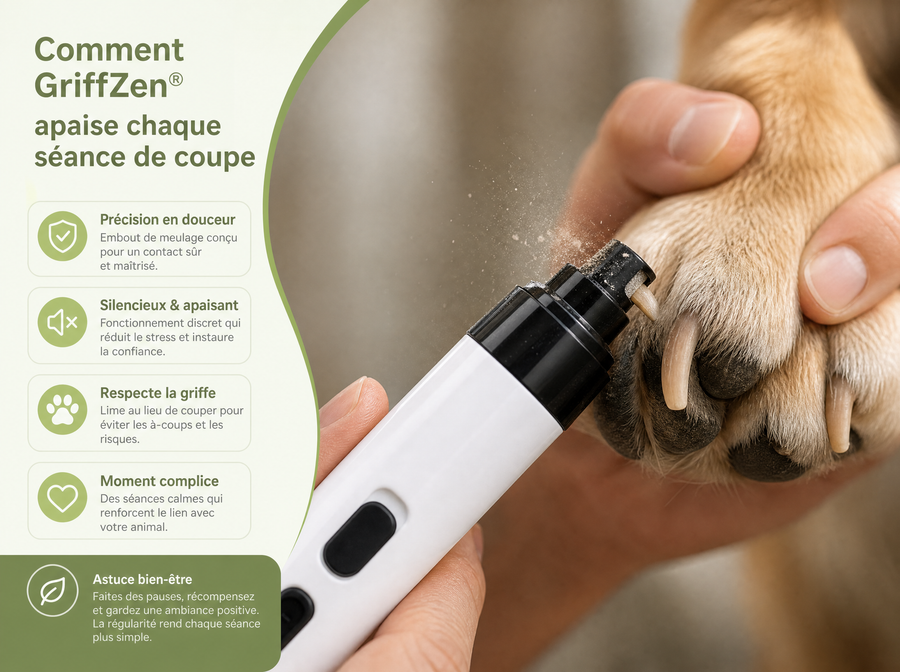 GriffZen® — Coupe-Ongles Électrique Sans Stress pour Chien & Chat