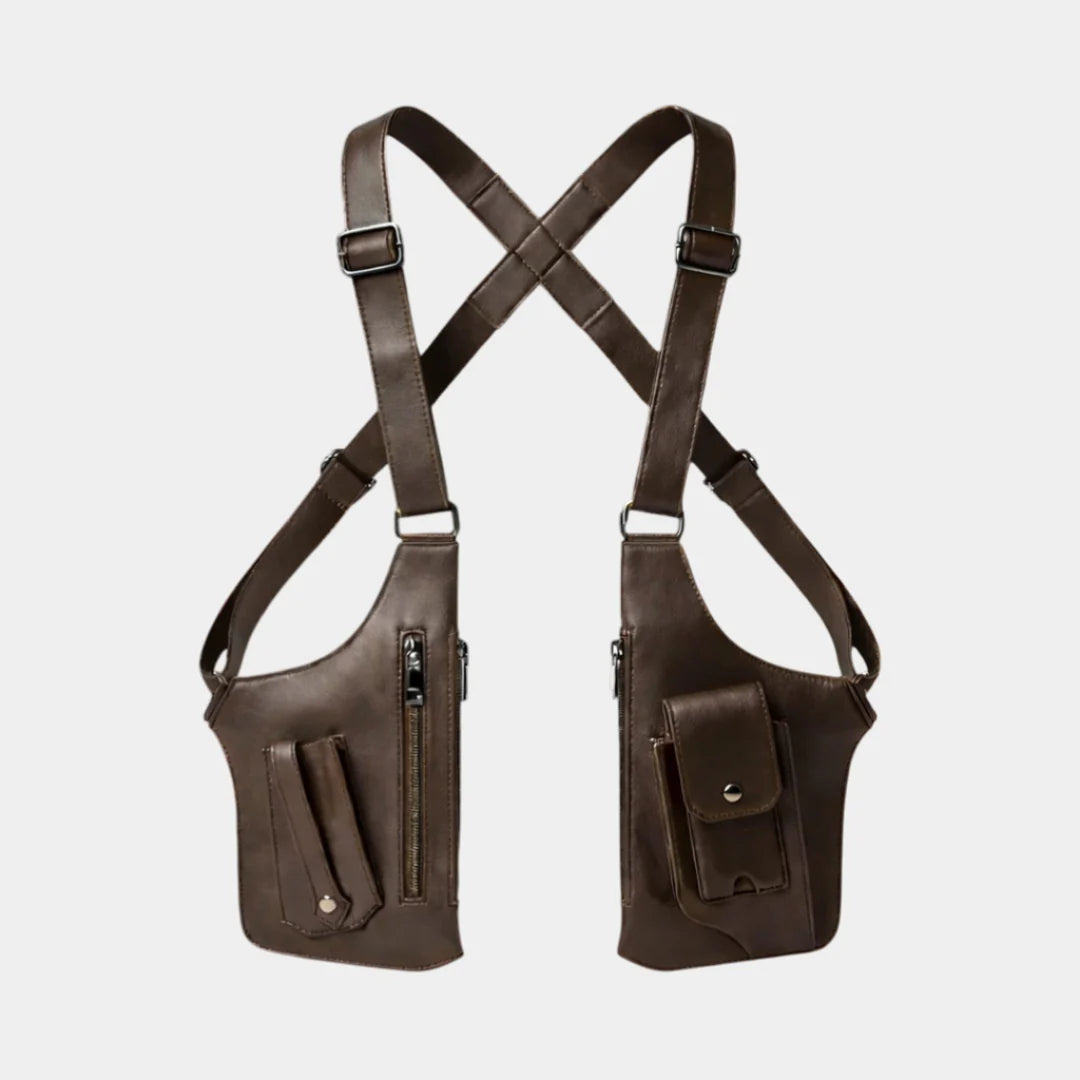 Clariva SecureCarry Pro® — Sacoche Croisée Cuir Ajustable