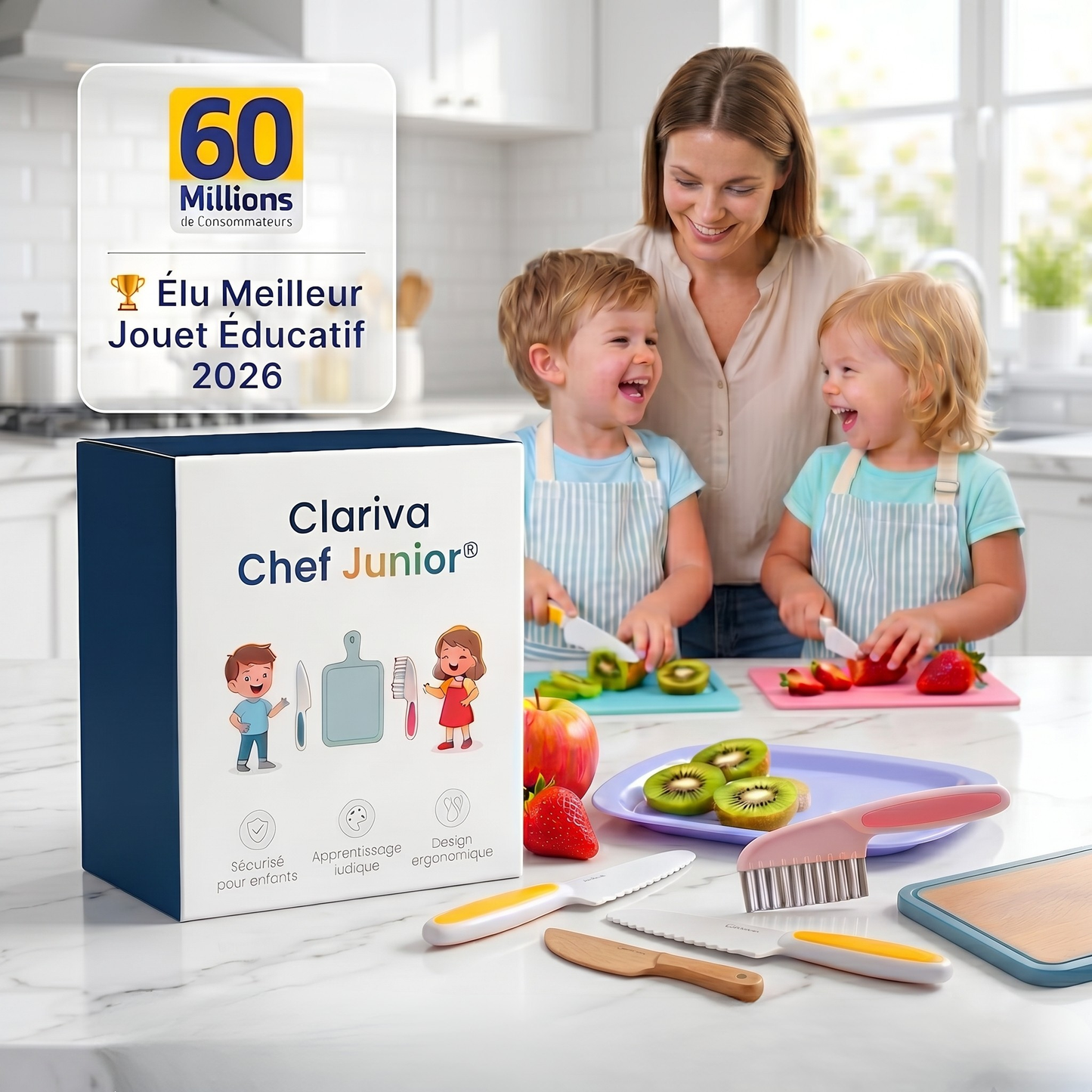 Clariva Chef Junior® — Le Kit Cuisine Enfant qui ne Coupe Pas