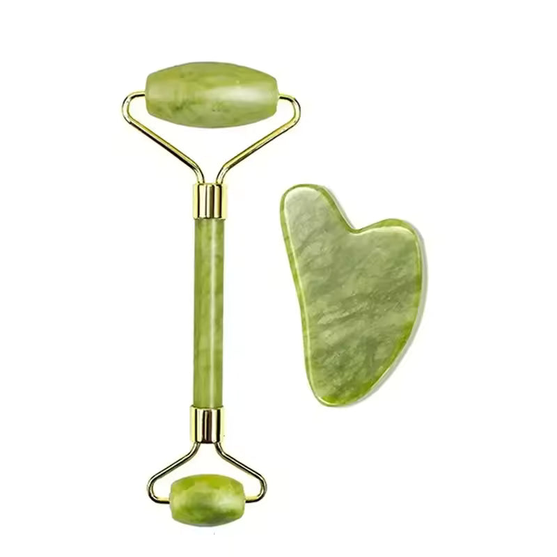 Rouleau de Jade Naturel — Massage Contour Visage