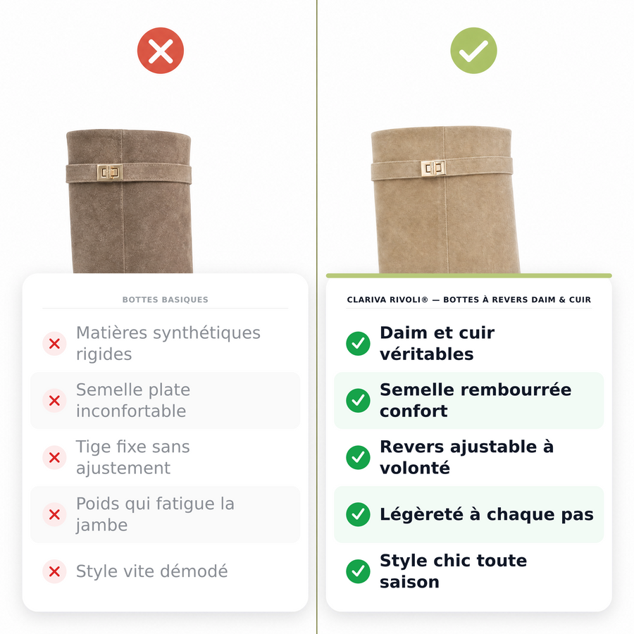 Clariva Rivoli® — Bottes à Revers Daim & Cuir — main:us_vs_them